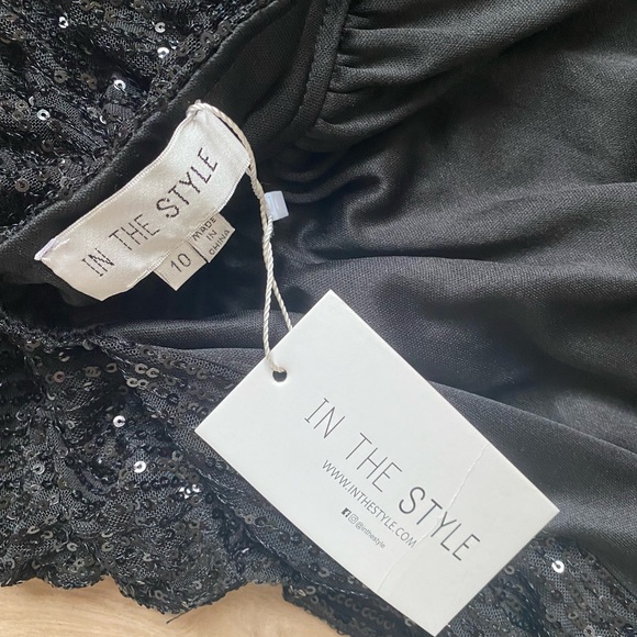 ASOS In The Style High Neck Sequin Dress - Picture 5 of 8